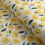 Tissu jersey motif fleurs tournesol collection "Amanda" - Blanc et jaune - Les Filles à Pois ® - Oeko-Tex ®