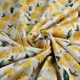 Tissu jersey motif fleurs tournesol collection "Amanda" - Blanc et jaune - Les Filles à Pois ® - Oeko-Tex ® Les Filles à Pois - 