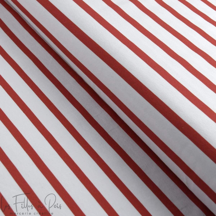 Tissu jersey motif rayures marinières "Little Sardine" - Blanc et rouge - Les Filles à Pois Les Filles à Pois - Design ® - Merce Tissu jersey motif rayures marinières "Little Sardine" - Blanc et rouge - Les Filles à Pois Les Filles à Pois - Design ® - Merce