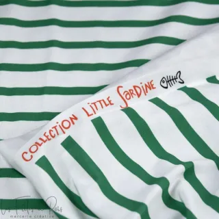 Jersey rayé vert et blanc  "Green Splash" collection Little Sardine – Les Filles à Pois Design Les Filles à Pois - Design : moti