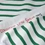 Panneau de tissu jersey motif rayures marinières collection "Little Sardine" - Blanc et vert - Les Filles à Pois ® - Oeko-Tex ® 