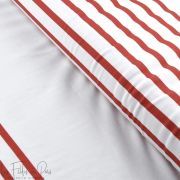 Panneau de tissu jersey motif rayures marinières collection "Little Sardine" - Blanc et rouge - Les Filles à Pois ® - Oeko-Tex ®