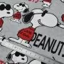 Tissu jersey coton motif Snoopy "Joe Cool" - Gris, Rouge, blanc et noir - Bio - Peanuts ® Peanuts ® - 6