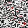 Tissu jersey coton motif Snoopy "Graffiti Star" - Blanc, rouge et noir - Bio - Peanuts ® Peanuts ® - 4