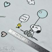 Tissu jersey coton motif Snoopy "Postbox" - Vert menthe - Bio - Peanuts ® Peanuts ® - 5