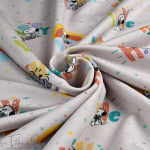 Tissu french terry coton motif Snoopy "Hug" - Multicolore - Bio - Peanuts ® Peanuts ® - 2