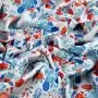 Tissu lycra motif petites fleurs - Blanc, rouge et bleu - Oeko-Tex ® Autres marques - Tissus et mercerie - 4