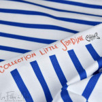 Panneau de popeline de coton rayures marinières collection "Little Sardine" - Blanc et bleu - Les Filles à Pois ® - Oeko-Tex ® L
