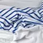 Panneau de popeline de coton rayures marinières collection "Little Sardine" - Blanc et bleu - Les Filles à Pois ® - Oeko-Tex ® L