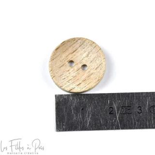 Bouton rond en naturel - 20mm - Beige - Lot de 6 Tissus et mercerie créative – Nos sélections sans marque - 2