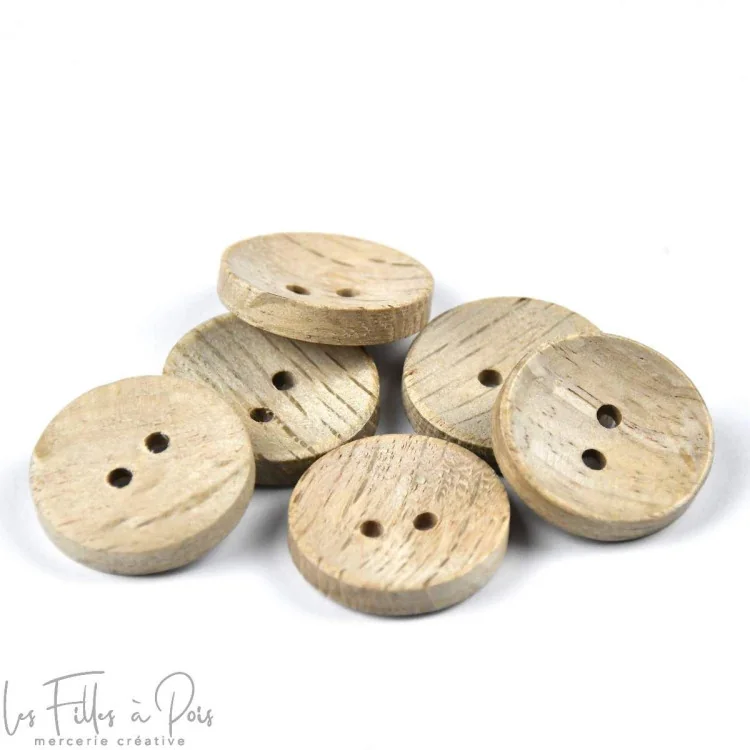 Bouton rond en naturel - 20mm - Beige - Lot de 6 Tissus et mercerie créative – Nos sélections sans marque - 1 Bouton rond en naturel - 20mm - Beige - Lot de 6 Tissus et mercerie créative – Nos sélections sans marque - 1