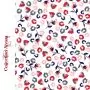 Tissu popeline de coton motif fleurs collection "Alyssa" - Rouge, bleu et blanc - Les Filles à Pois ® - Oeko-Tex ® Les Filles à 