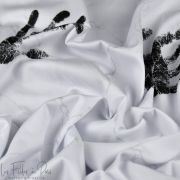Tissu popeline de coton motif empreintes collection "Random" - Blanc et noir - Les Filles à Pois ® - Oeko-Tex ® Les Filles à Poi