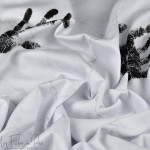 Tissu popeline de coton motif empreintes collection "Random" - Blanc et noir - Les Filles à Pois ® - Oeko-Tex ® Les Filles à Poi