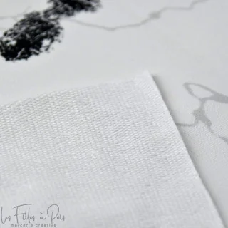 Coupon de tissu french terry motif empreintes "Random" - Blanc et noir - 250cm - Les Filles à Pois Les Filles à Pois - Design : 