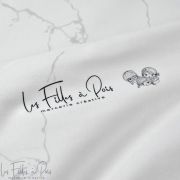 Tissu french terry motif empreintes collection "Random" - Blanc et noir - Les Filles à Pois ® - Oeko-Tex ® Les Filles à Pois - D