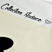 Tissu french terry motif coeurs collection "Audace" - Ecru et noir - Les Filles à Pois ® - Oeko-Tex ® Les Filles à Pois - Design