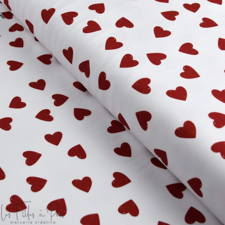 Tissu lycra motif coeurs collection "Coco" - Blanc et rouge- Les Filles à Pois ® - UV50+ Les Filles à Pois - Design ® - Mercerie Tissu lycra motif coeurs collection "Coco" - Blanc et rouge- Les Filles à Pois ® - UV50+ Les Filles à Pois - Design ® - Mercerie