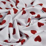 Tissu lycra motif coeurs collection Coco" - Blanc et rouge- Les Filles à Pois ® - Oeko-Tex ® Les Filles à Pois - Design ® - Merc
