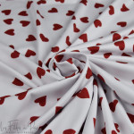 Tissu lycra motif coeurs collection Coco" - Blanc et rouge- Les Filles à Pois ® - Oeko-Tex ® Les Filles à Pois - Design ® - Merc