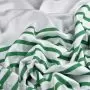 Panneau de popeline de coton rayures marinières collection "Little Sardine" - Blanc et vert - Les Filles à Pois ® - Oeko-Tex ® L