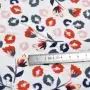 Tissu popeline de coton motif fleurs collection "Alyssa" - Rouge, bleu et blanc - Les Filles à Pois ® - Oeko-Tex ® Les Filles à 