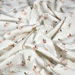 Tissu popeline de coton motif pommes - Blanc et saumon - Oeko-Tex ® Autres marques - Tissus et mercerie - 3