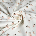 Tissu popeline de coton motif pommes - Blanc et saumon - Oeko-Tex ® Autres marques - Tissus et mercerie - 2