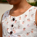 Tissu popeline de coton motif pommes - Blanc et saumon - Oeko-Tex ® Autres marques - Tissus et mercerie - 7