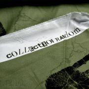 Tissu popeline de coton motif empreintes collection "Random" - Vert kaki et noir - Les Filles à Pois ® - Oeko-Tex ®