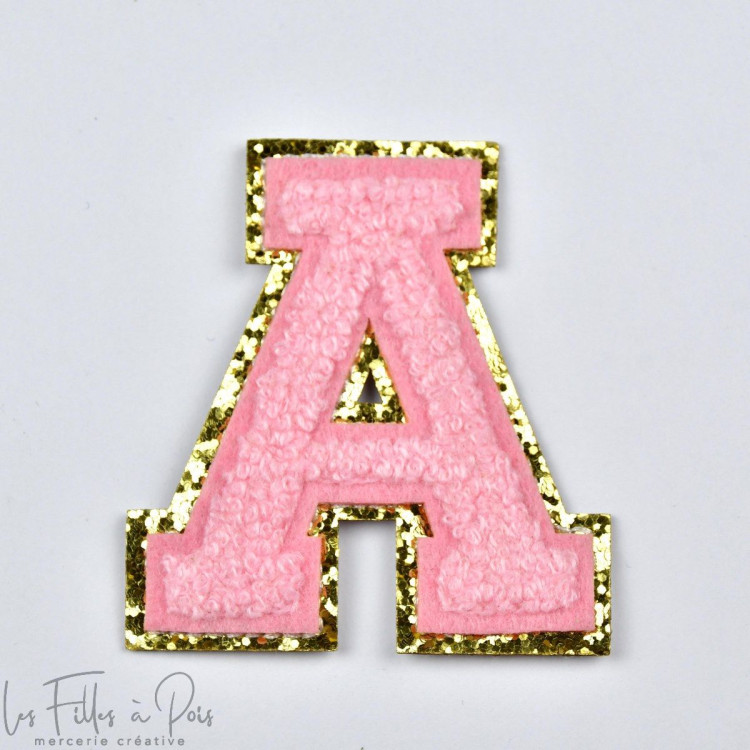 Crachá com letras do alfabeto em esponja - cor-de-rosa e dourado - para engomar Autres marques - Tissus et mercerie - 1 Crachá com letras do alfabeto em esponja - cor-de-rosa e dourado - para engomar Autres marques - Tissus et mercerie - 1