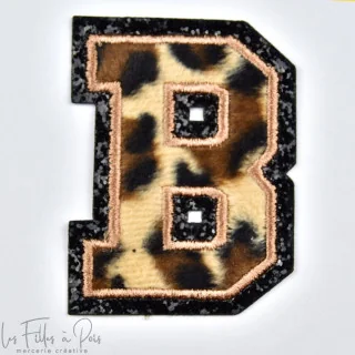 Ecusson lettres de l'alphabet léopard - Tons marrons - Thermocollant Tissus et mercerie créative – Nos sélections sans marque - 