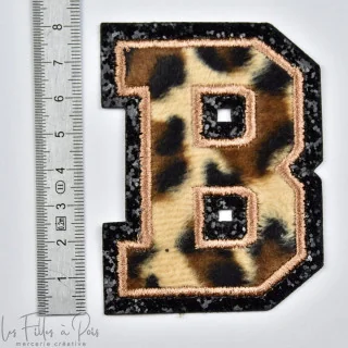 Ecusson lettres de l'alphabet léopard - Tons marrons - Thermocollant Tissus et mercerie créative – Nos sélections sans marque - 