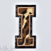 Ecusson lettres de l'alphabet léopard - Tons marrons - Thermocollant