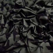 Tissu french terry motif hashtag collection "Random" - Vert kaki et noir - Les Filles à Pois ® - Oeko-Tex ®