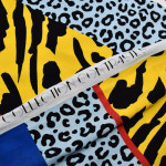 Panneau de tissu jersey motif rayures léopard collection "Contrastes" - Camel et noir - Les Filles à Pois ® - Oeko-Tex ® Les Fil
