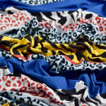 Panneau de tissu jersey motif rayures léopard collection "Contrastes" - Camel et noir - Les Filles à Pois ® - Oeko-Tex ® Les Fil