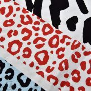 Panneau de tissu jersey motif rayures léopard collection "Contrastes" - Camel et noir - Les Filles à Pois ® - Oeko-Tex ®