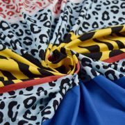 Panneau de tissu jersey motif rayures léopard collection "Contrastes" - Camel et noir - Les Filles à Pois ® - Oeko-Tex ® Les Fil