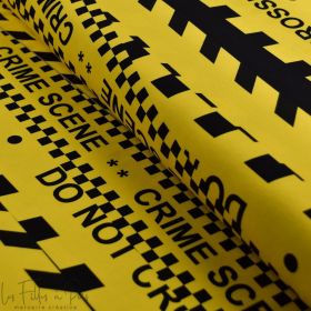 Tissu jersey de coton motif scène de crime baroques collection "Random" - Ocre et noir - Les Filles à Pois ® - Oeko-Tex ®