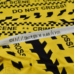 Tissu jersey de coton motif scène de crime collection "Random" - Ocre et noir - Les Filles à Pois ® - Oeko-Tex ® Les Filles à Po