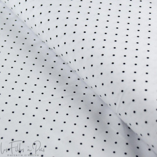 Tissu popeline de coton motif pois collection "Coco" - Blanc et noir - Les Filles à Pois ® - Oeko-Tex ® Les Filles à Pois - Desi
