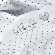 Tissu popeline de coton motif pois collection "Coco" - Blanc et noir - Les Filles à Pois ® - Oeko-Tex ®
