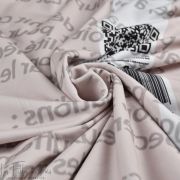 Panneau de tissu french terry motif texte miroir collection "Tech" - Blush et noir - Les Filles à Pois ® - Oeko-Tex ®