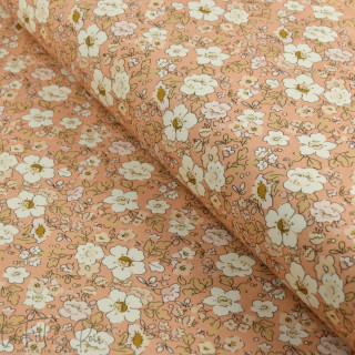 Tissu jersey motif fleurs "Daisy" esprit Liberty - Tons nude - Autres marques - Tissus et mercerie - 1