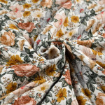 Tissu double gaze de coton fleurs vintage - Ecru, tons ocre, terracotta Autres marques - Tissus et mercerie - 2