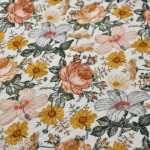 Tissu double gaze de coton fleurs vintage - Ecru, tons ocre, terracotta Autres marques - Tissus et mercerie - 3