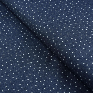 Tissu jeans stretch motif pois - Bleu Autres marques - Tissus et mercerie - 2