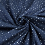Tissu jeans stretch motif pois - Bleu Autres marques - Tissus et mercerie - 3