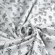 Tissu jersey coton motif enfants - Blanc et noir - Oekotex ® - Stenzo Textiles ®